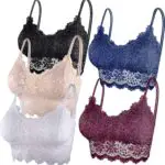 5 pieces bralette lace padded bralette lace bandeau bra tube bra lace top with straps and removable pads for women girls 4