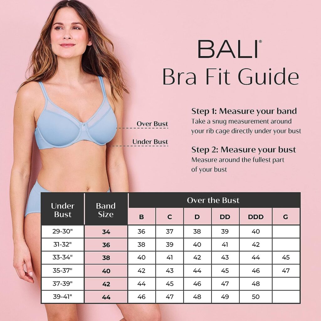 Bali womens One Smooth U Ultra Light Bra, Underwire T-Shirt Bra, Convertible Straps, DF3439