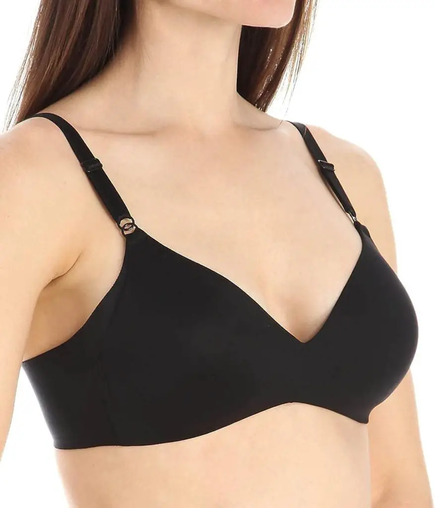 Womens No Side Effects Underarm-Smoothing Comfort Wireless Lightly Lined T-Shirt Bra 1056