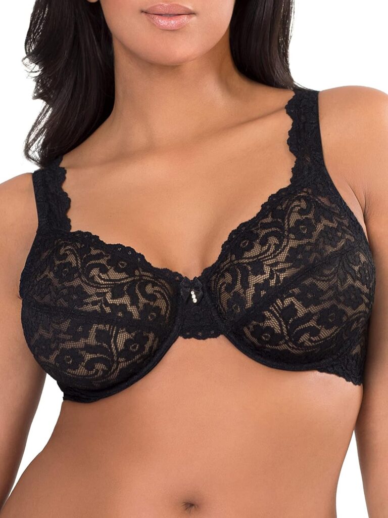 Womens Plus Size Signature Lace Unlined Underwire Bra with Added Support