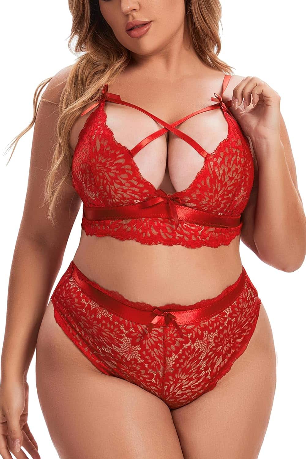 Unveiling Elegance: Aranmei Plus Size Lace Bra and Panties Set Review